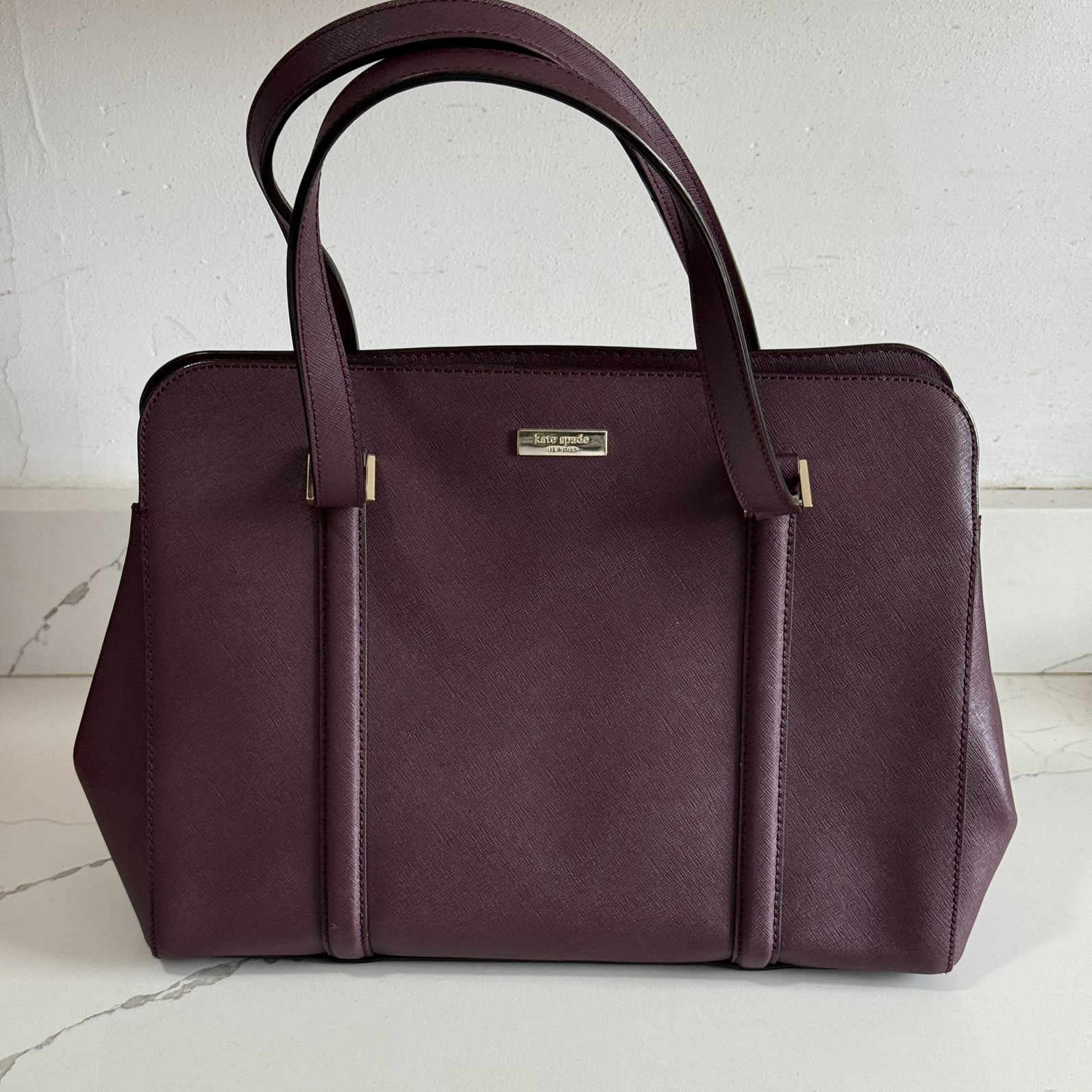Kate Spade Newbury Lane Purple Satchel Tote Bag Purse