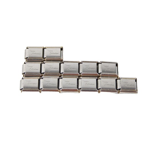 Italia Collection Charm Stainless Steel Stretch Chain Link Italian Charm 13 Link