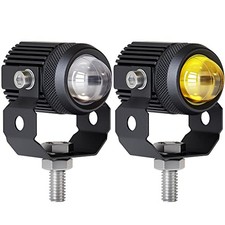 Motorcycle LED Driving Fog Lights 60W White and Amber LED Pods Projector