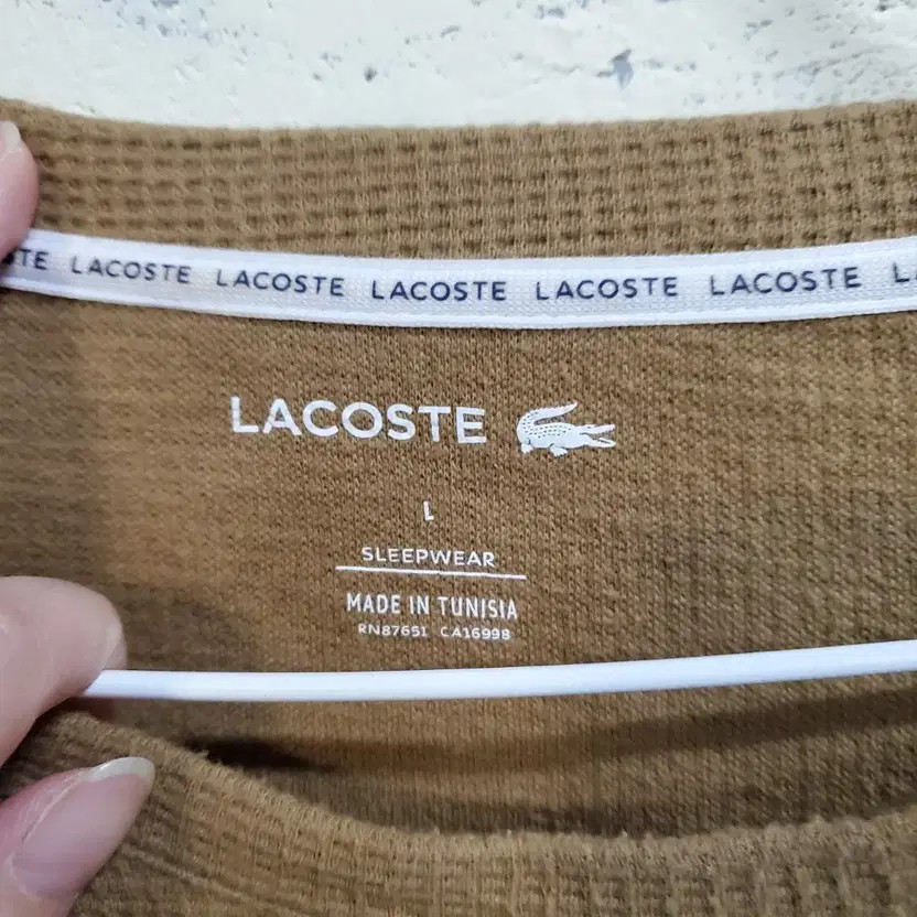 Lacoste Waffle Long Sleeve T-Shirt - Brown, Size L thumbnail 3