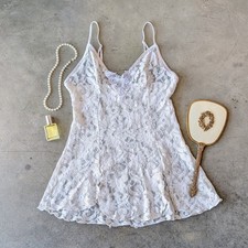 Vintage Cinema Etoile White Lace Babydoll Lingerie Chemise Slip medium