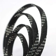 30ft PET Expandable Sleeving Wire Cable Sleeve 2/5, SilverBlack