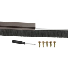 Door Brush Sweeps 0.39" x 47.24", Door Sweep for Bottom of Door, Brown/Black