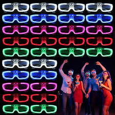 28 Packs LED Glasses 5 Neon Color 3 Light Modes Glow Sticks Light up Glasses,Glo