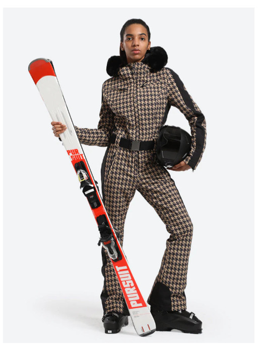 ЖЕНСКИЙ ЛЫЖНЫЙ КОСТЮМ ИЗ СТРЕЙЧЕВОГО ИСКУССТВЕННОГО МЕХА GSOU SNOW WOMENS SLIM-FIT - XS - КОРИЧНЕВАЯ ХАУНДСТУТ