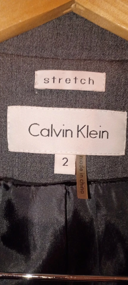 Calvin Klein Pant Suit Size 2 Power Suit Two Piece Set Pockets Executive Gray - Image 3 of 4