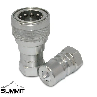 SUMMIT HYDRAULICS 3/4" NPT ISO 7241-B Quick Disconnect Hydraulic Coupling / Coupler Set