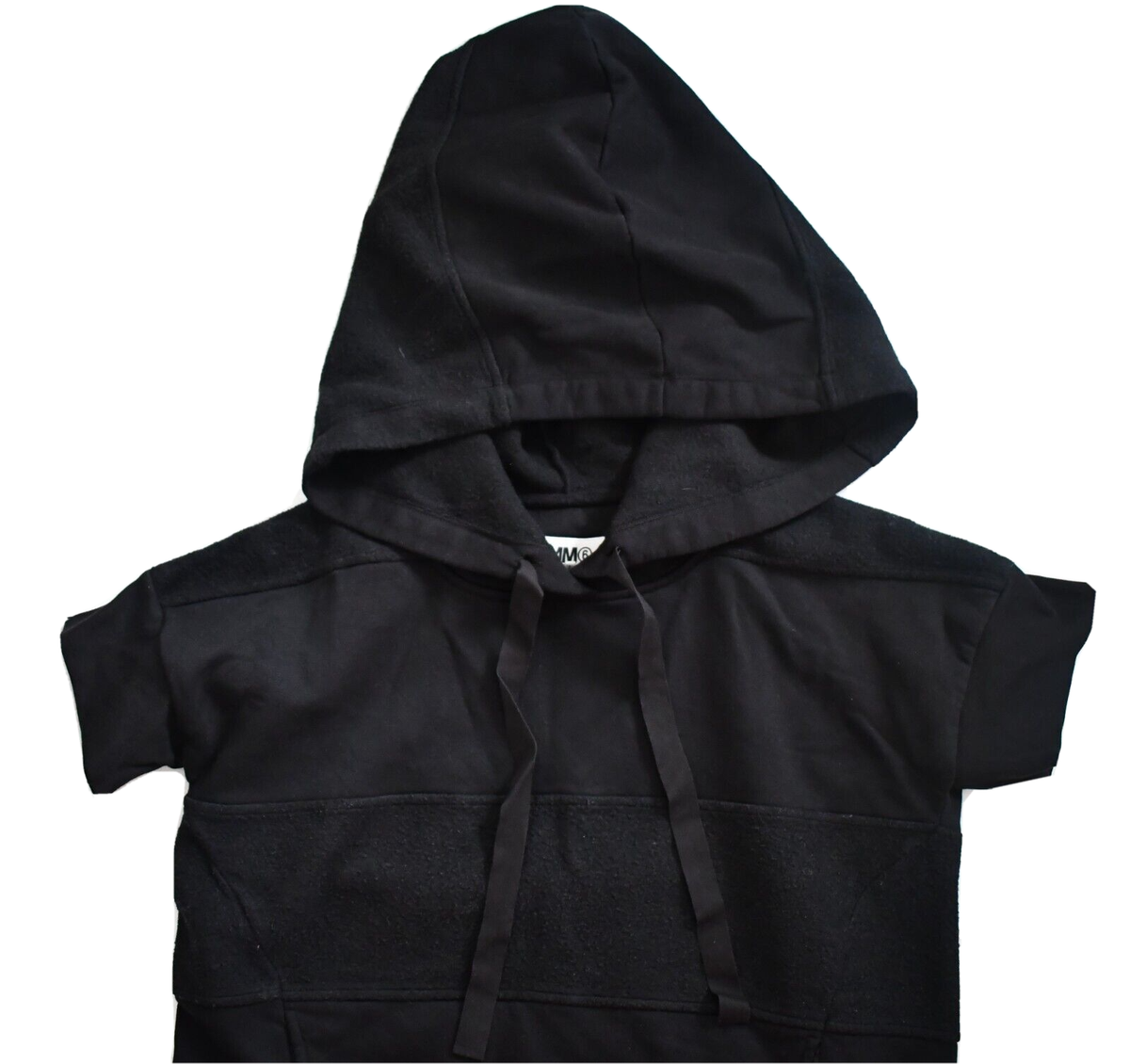 MM6 MAISON MARTIN MARGIELA Black Short-Sleeve Tunic HOODIE