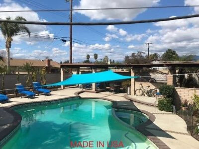 GREENLAND SHADING Teal Curved Rectangular Sun Shade Sail UV Blocking Outdoor Canopy Awning Patio