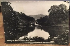 Irish Real Photo Postcard Meeting Waters Old Weir Bridge Killarney Ireland RPPC