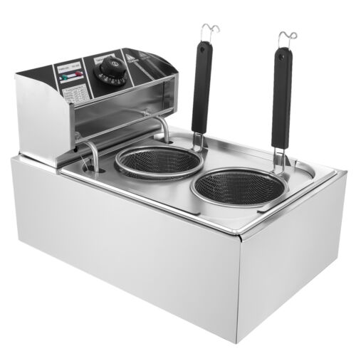 2 Holes Noodle Cooking Machine Electric Pasta Cooker w/ 2 Basket