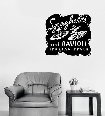 Vinyl Wall Decal Food Spaghetti And Ravioli Italian Restaurant Cafe Logo (n1818)