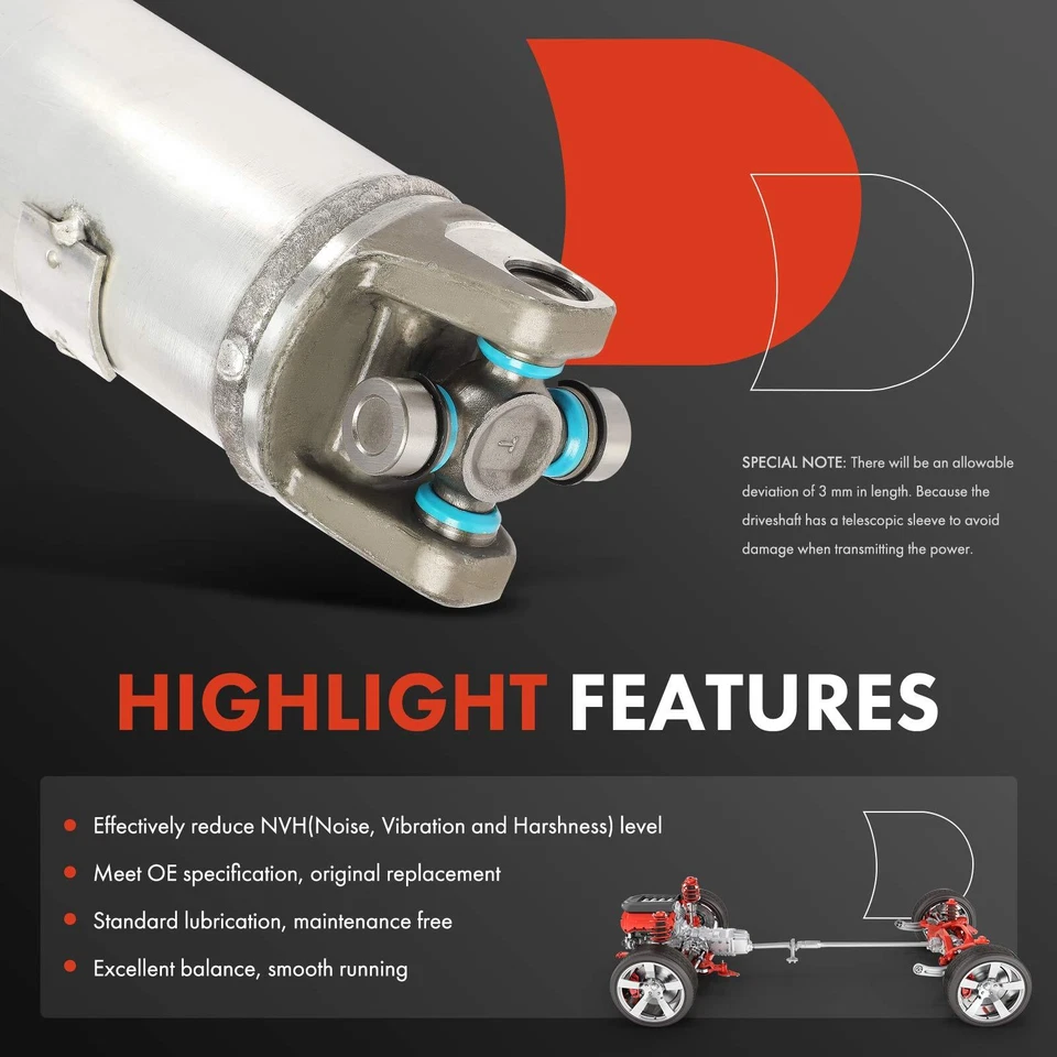 Conjunto de eje de transmisión trasero A-Premium para Chevy Trailblazer EXT GMC Envoy XL Foto 4 de 4