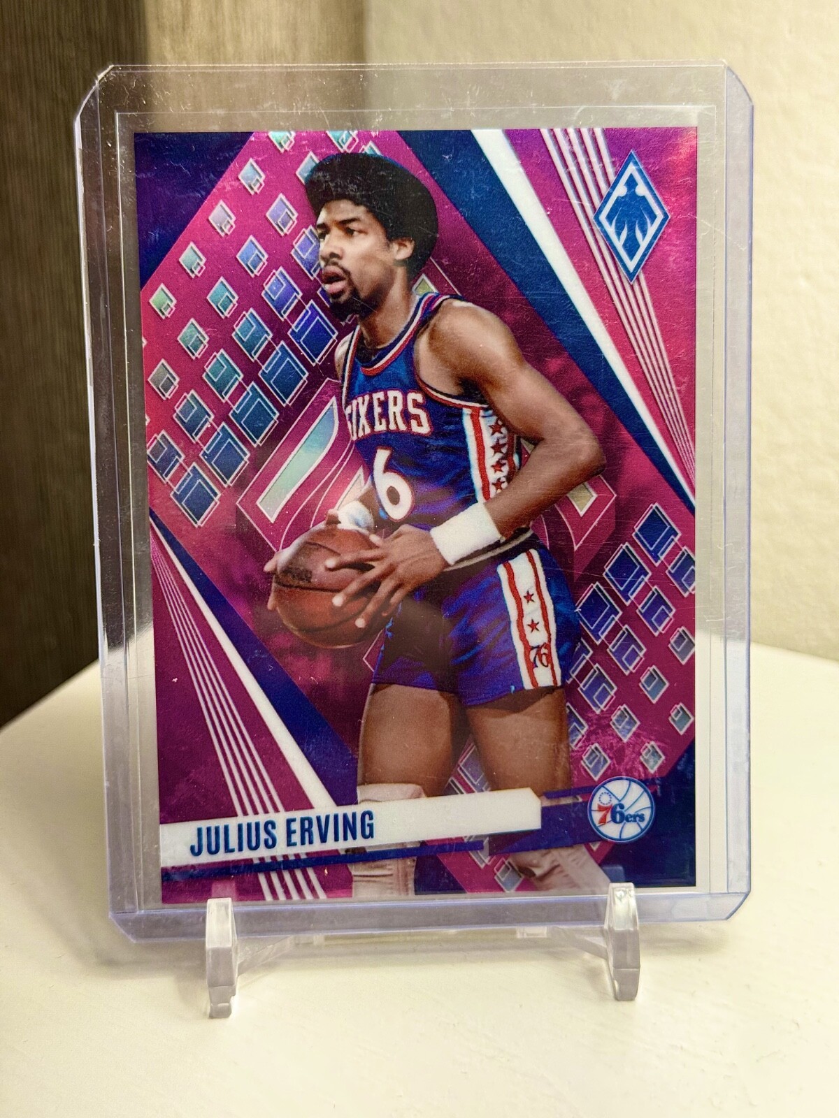 2023-24 Panini Phoenix - Pink Parallel #244 Julius Erving /175 Sixers HOF