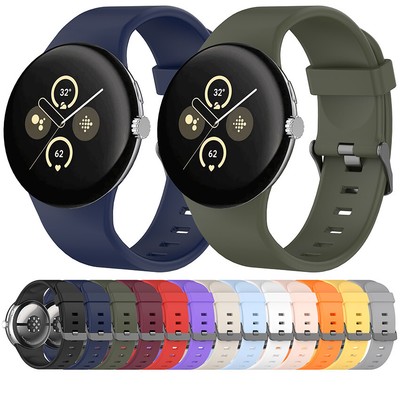 Metal Head Grain Silicone Strap Accessories for Google Pixel Watch3 45MM