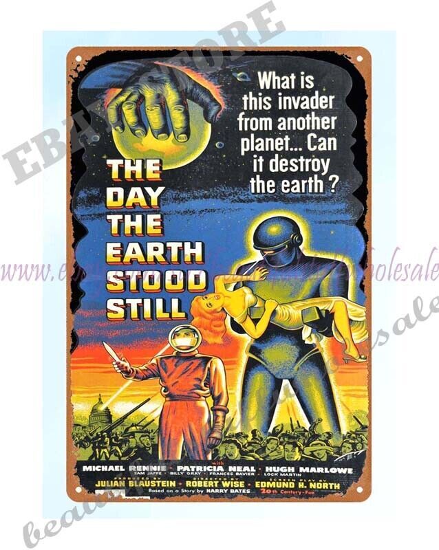 1951 The Day the Earth Stood Still horror movie poster metal tin sign