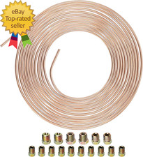 25 Ft. 3/16 OD Copper Nickel Brake Line Tubing Coil and Fitting Kit 25 Ft of 3/