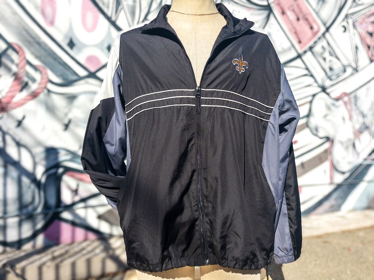 NFL New Orleans Saints ウィンドブレーカー NEW ORLEANS SAINTS NFL Vintage Windbreaker Size Large | Black And