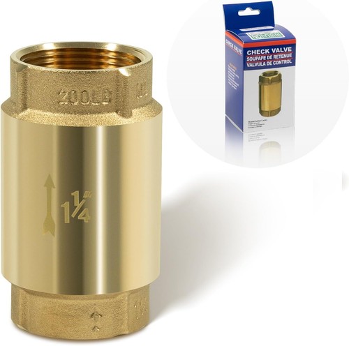 1 1/4" NPT Brass Check Valve Female Pipe Thread FPT One Way Back Flow Well Pump