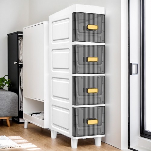 Narrow Toilet Drawer 4/5 Tier Bathroom Crevice Cabinet Restroom Storage Cabinet - Picture 15 of 18