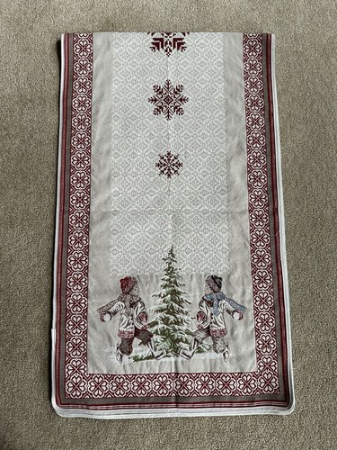 Tissus Toselli Französisch Jacquard Gewebt Tischläufer 64x19,5" Schneeflocken Kinder - Bild 6 von 18