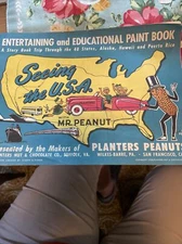 Planters Mr. Peanut Seeing the USA Educational Paint Book 1950 