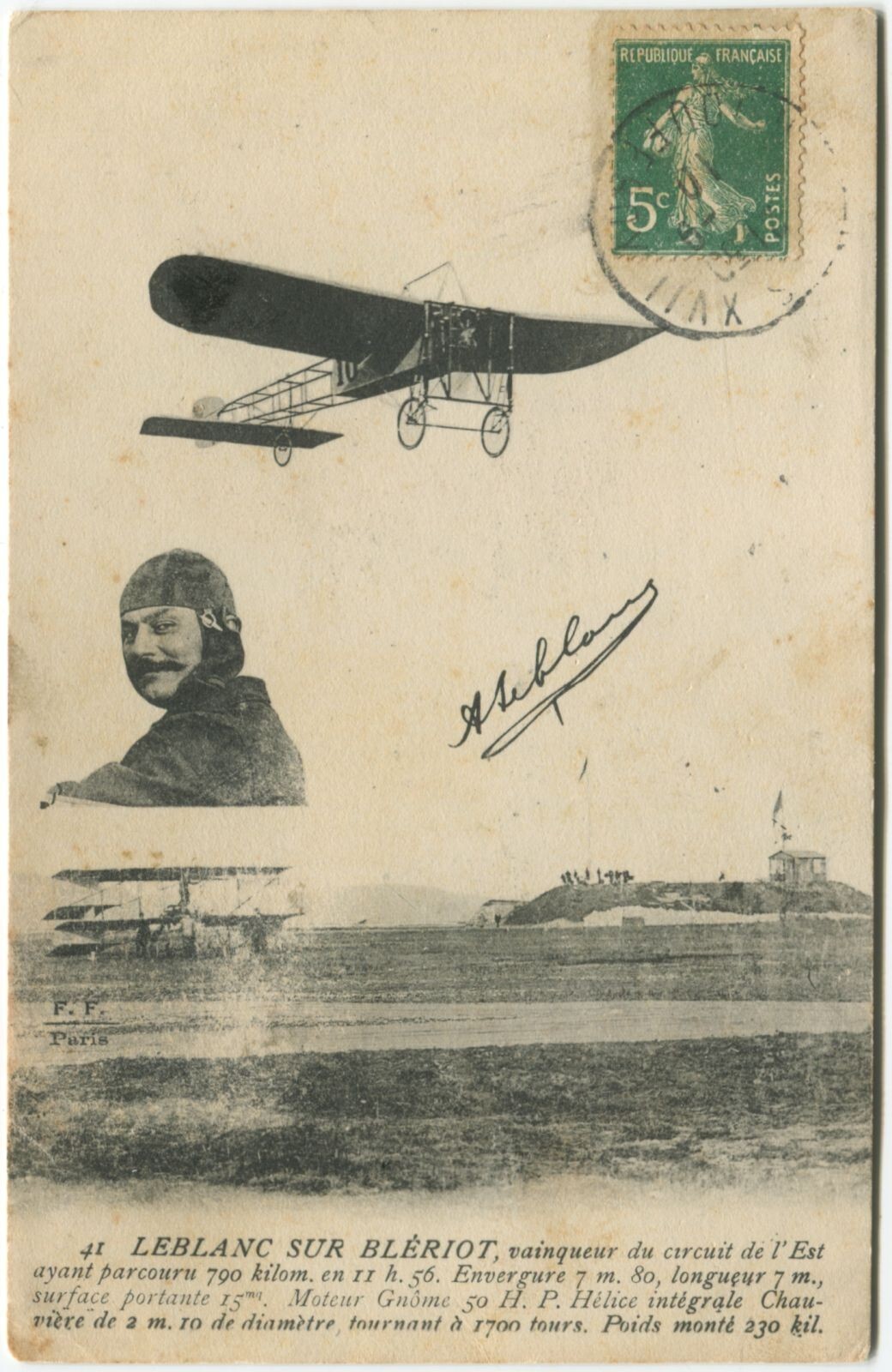 Poster Vintage Avion Blériot - Affiche HQ 50x70cm, Haute Qualité, Décoration Murale Rétro