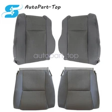 For 09-15 Toyota Tacoma Front Driver & Passenger Bottom & Top Seat Cover Gray