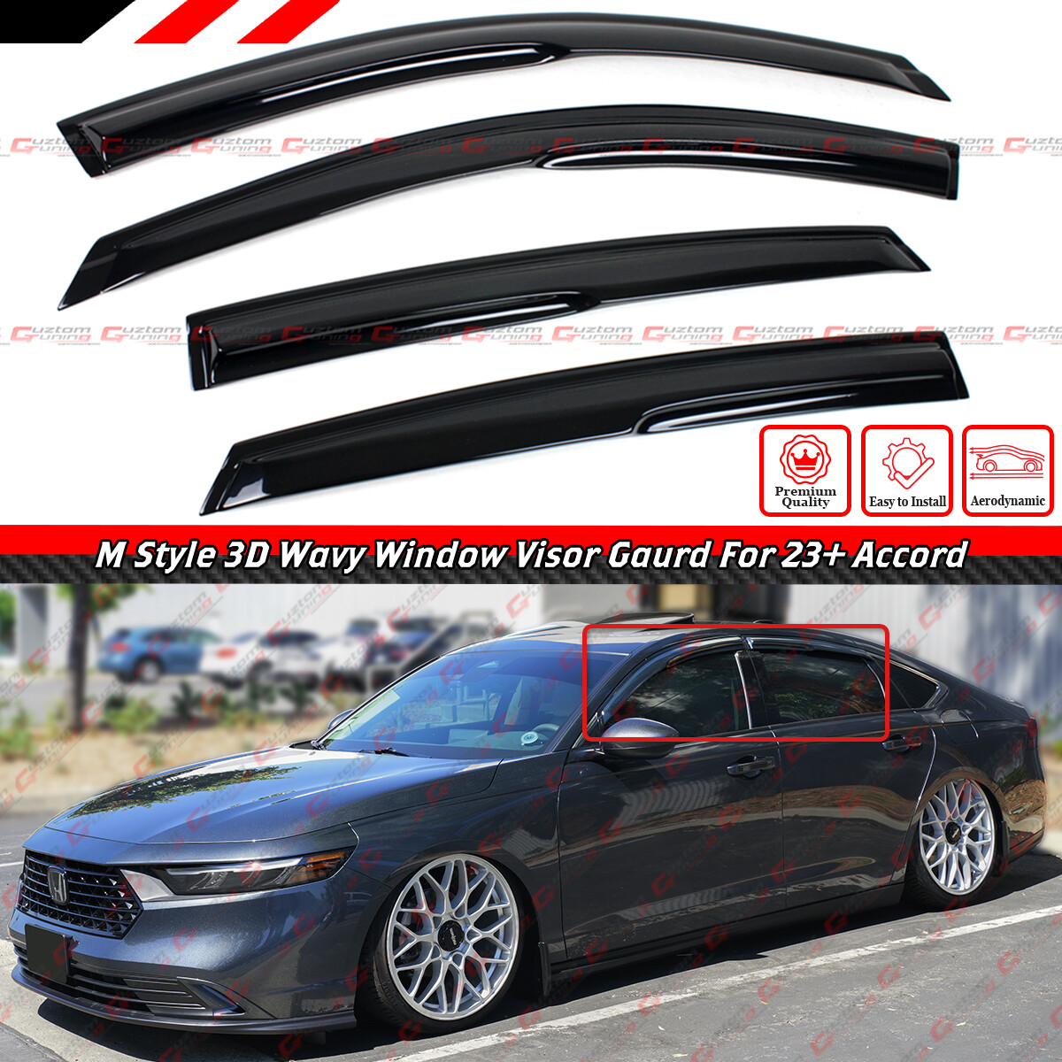 Find FOR 2019-2024 ACURA RDX SUV 4RD GEN JDM MUGEN STYLE WAVY WINDOW VISOR RAIN GUARD In Hebron - Foto 5