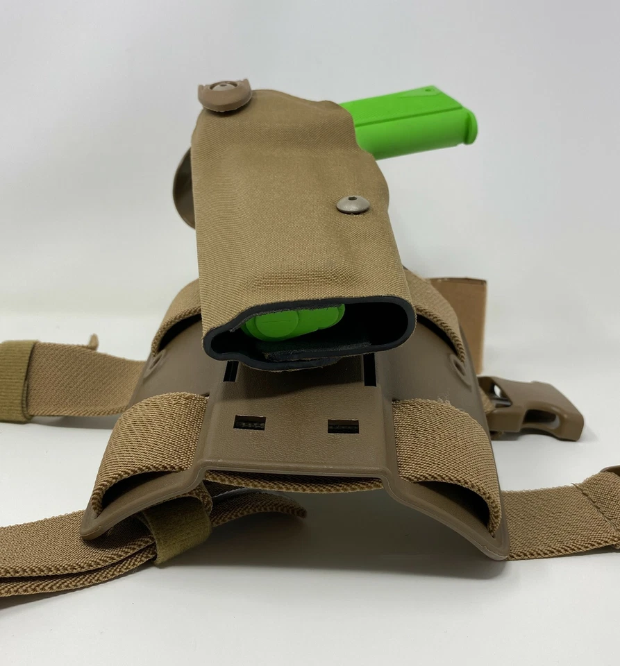 Safariland 6004USN SLS LH Leg Holster 1911 5" w/ Rail, CORDURA Brown - LEFT HAND - Image 4 of 4