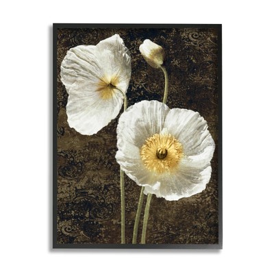 Budding White Poppies Framed Giclee Art by John Seba