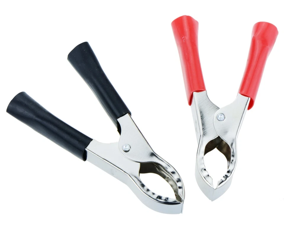 PAIR 75mm 30A Crocodile Alligator Test Connector Clips Automotive Car Battery