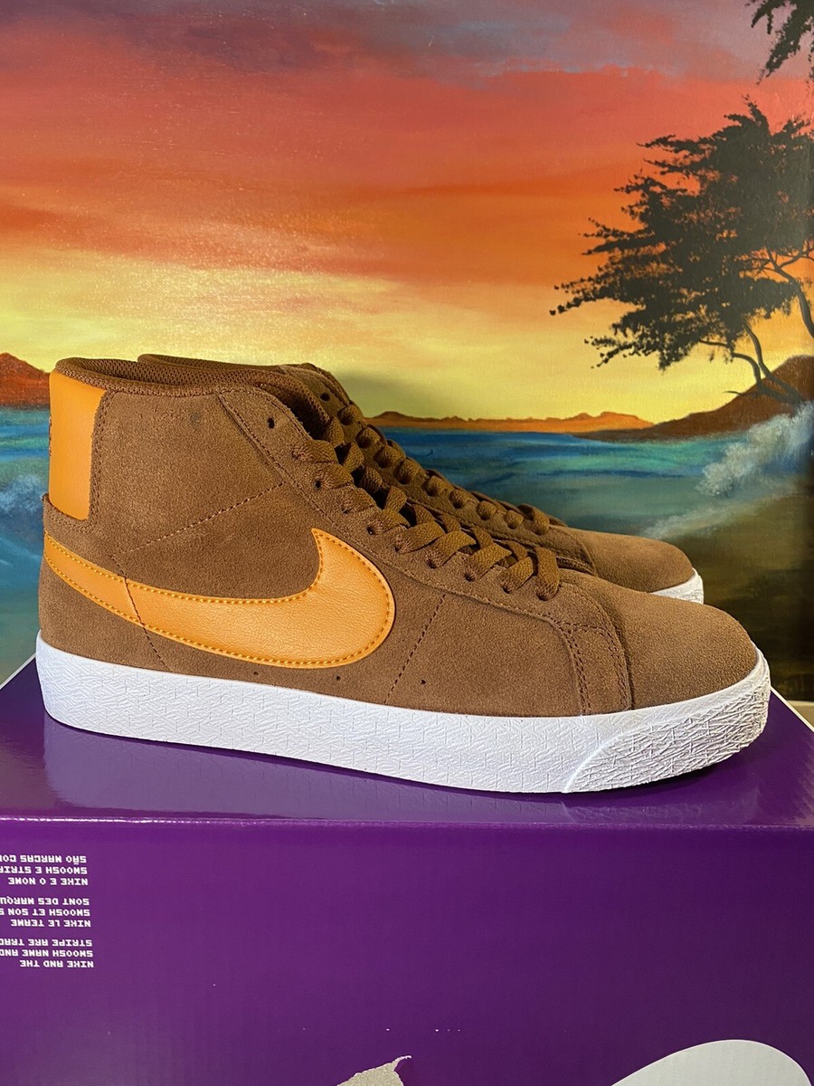 Nike SB Zoom Blazer Mid Pecan Light Curry White {864349-203} Men's