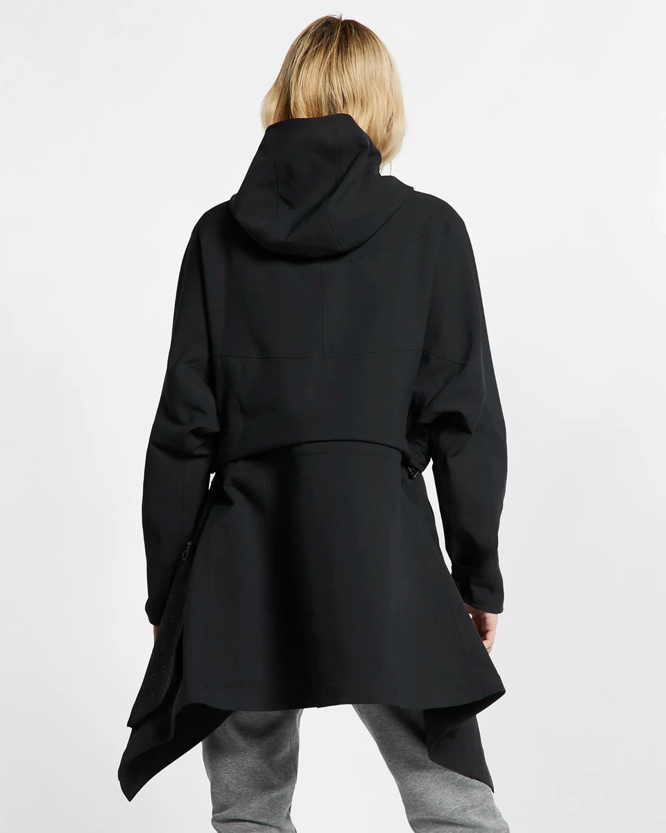 Women s Nike Nikelab Jacket L Black Full Zip Rain Coat Casual