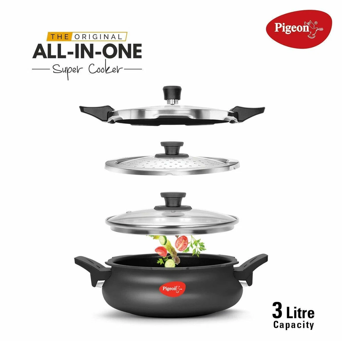 Pigeon 3ltrs Stovekraft All in One Super Cooker Hard Anodised