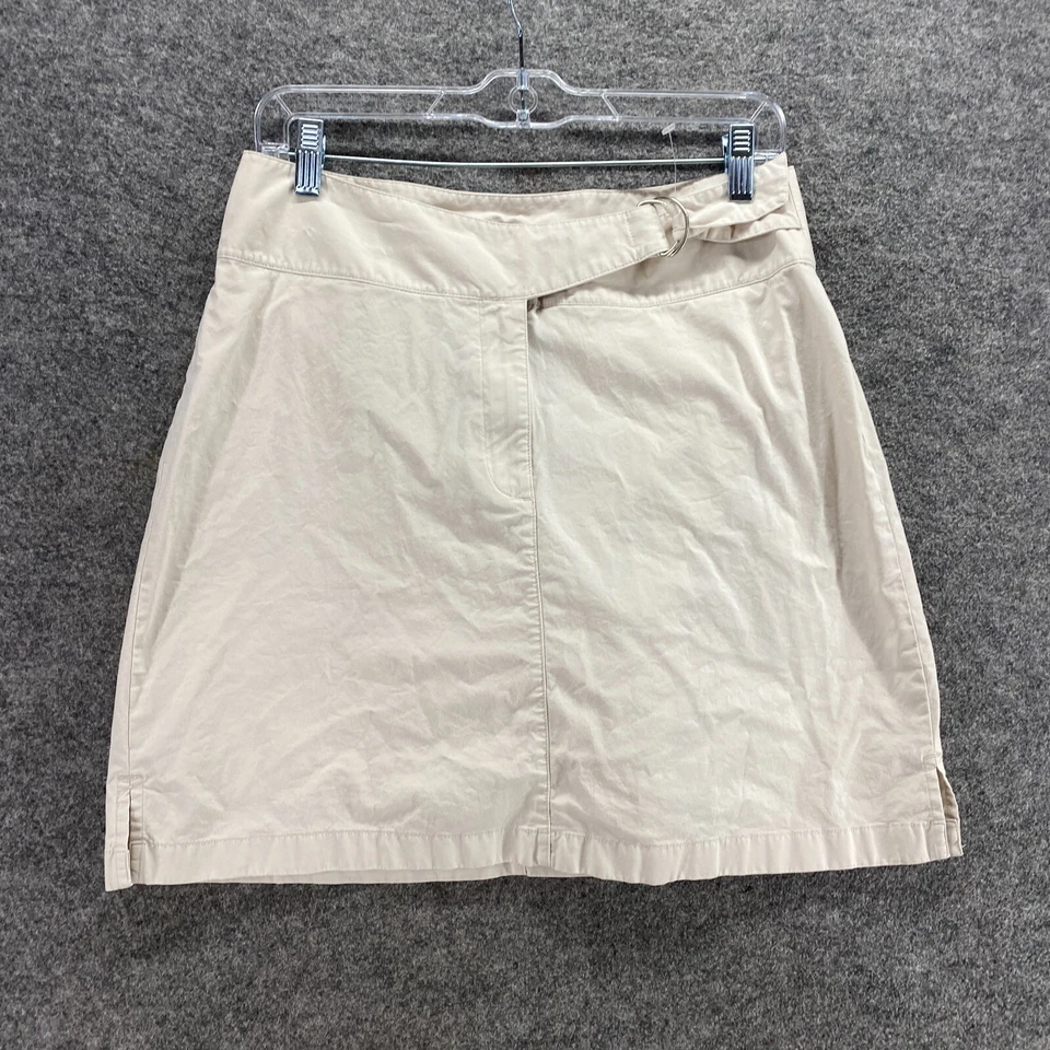 Van Heusen Skort Mujer 10 Beige Crema Algodón Elástico Tiro Medio Corto Mini Foto 3 de 4