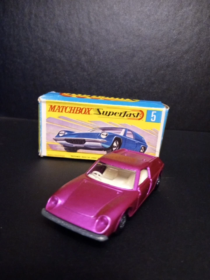 Matchbox Superfast #5 Lotus Europa Pink 1969 In Original  G2 Box - Image 3 of 4