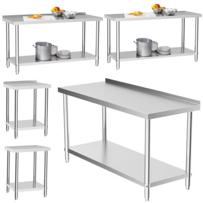 LIFELOOK Commercial Work Bench Catering Table Stainless Steel Kitchen Prep Worktop F