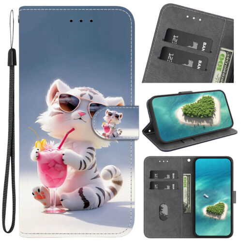Flower Butterfly Bear Cat Wallet Cover Case For Nokia C21 Plus C20 G21 X10 G300 - Picture 30 of 32