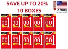 OKAMOTO 001 L Large Size Polyurethane Condoms 3 pcs x 10 boxes - US Seller