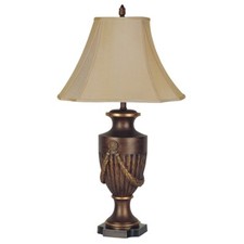 NEW Contemporary Antique Gold Base Beige Fabric Shade Finish 33" Table Lamp 8168