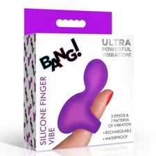 Bang! Silicone Finger Vibe Purple - Rechargeable Waterproof Clitoral Vibrator