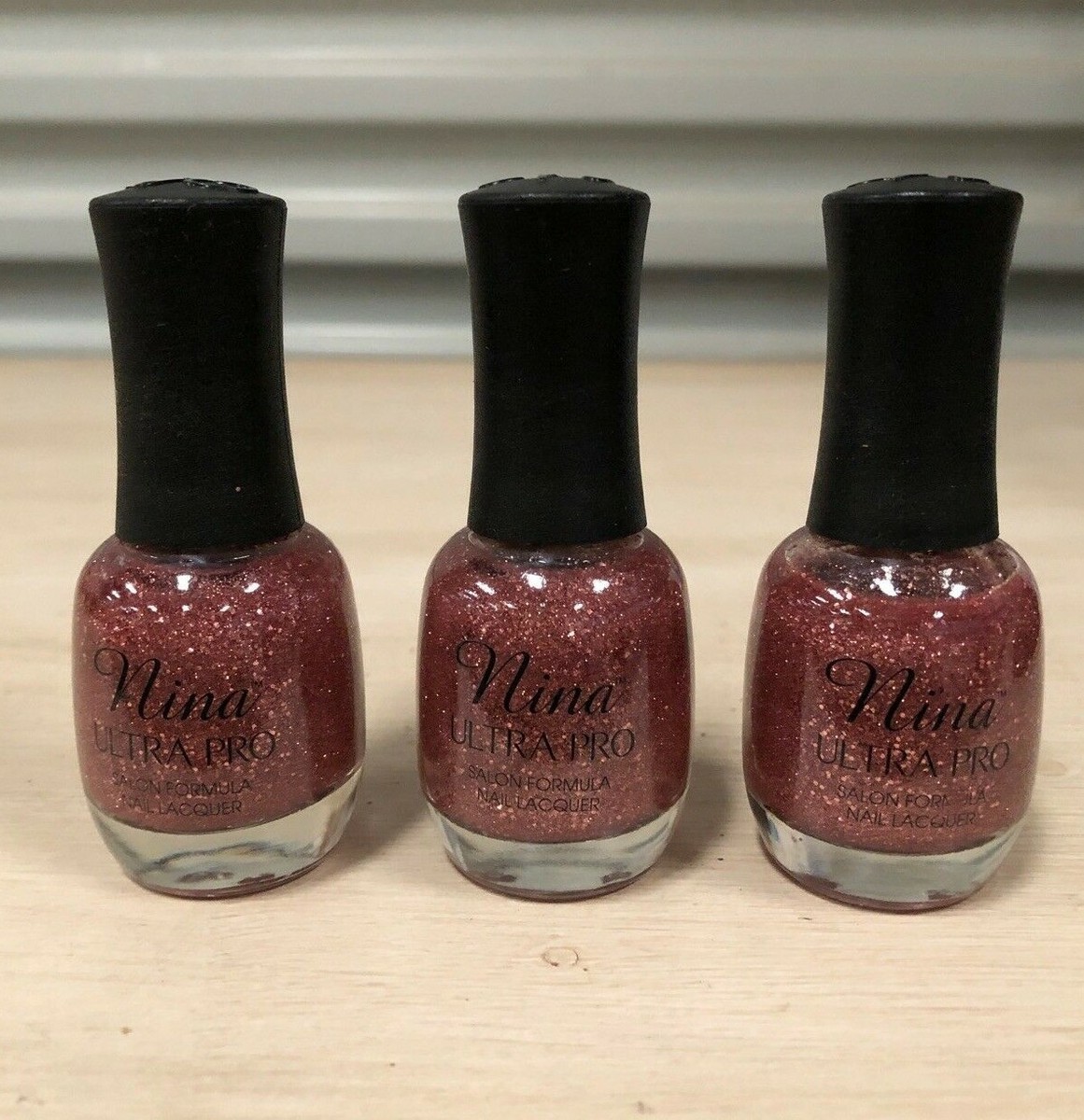 3-pack Nina Ultra Pro Nail Lacquer Salon Formula Glamping Glittery