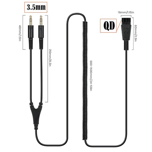 QD to 3.5mm Quick Disconnect Cable Double 3.5mm Plug into Sound Card on Computer - Zdjęcie 6 z 6