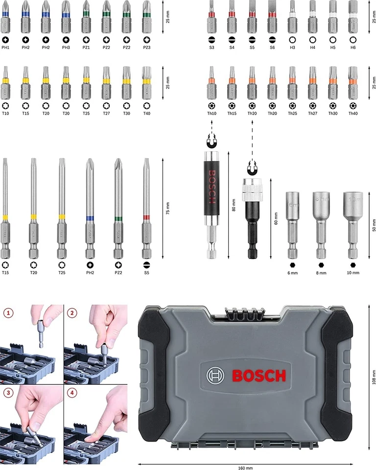 BOSCH DRIVER BIT SET MIX SET (43pcs) 2607017164 - Image 3 of 3