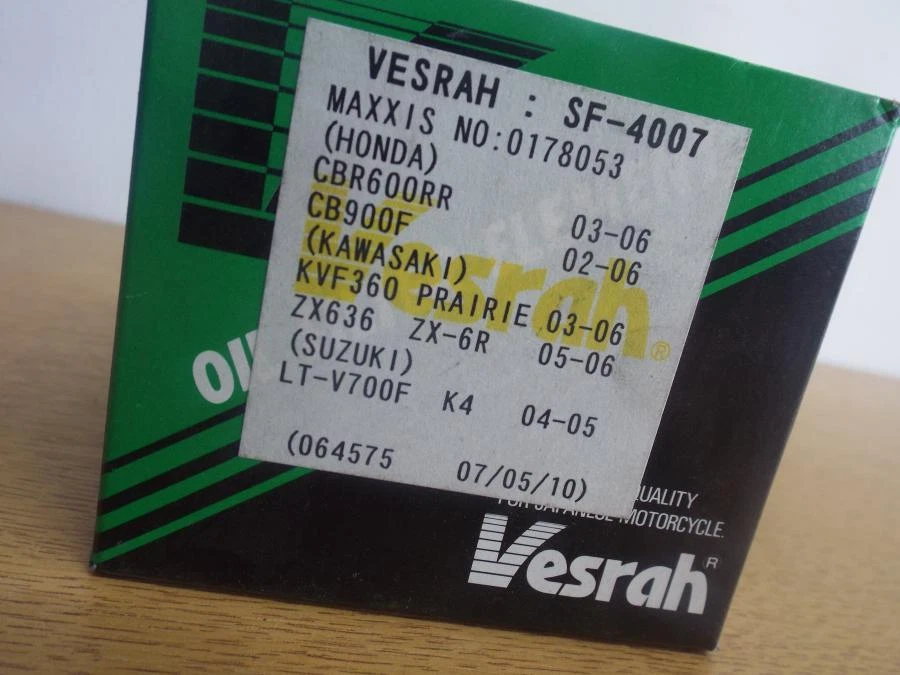 Honda CBR600RR CB900F Kawasaki KVF360 ZX6-R ZX636 Vesrah SF-4007 Oil Filter — 第 3/4 张图片