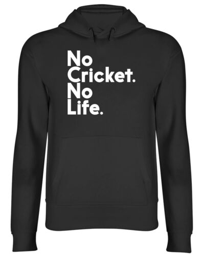 No Cricket No Life Mens Womens Hooded Top Hoodie - Picture 1 of 6