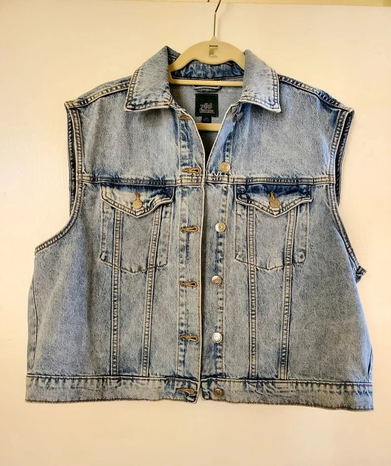 Denim vest hot sale womens plus size