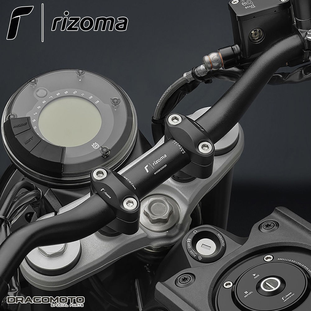 Guidon Rizoma MA009B Ducati Scrambler 800 Noir | Section Variable Rigide - 3