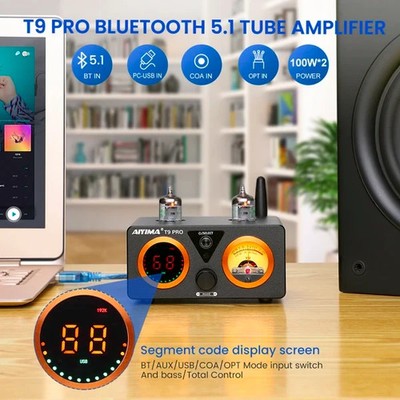 AIYIMA T9 PRO 200W Bluetooth Amplifier Hifi Digital Class D Power Amp 2.0/2.1 Ch